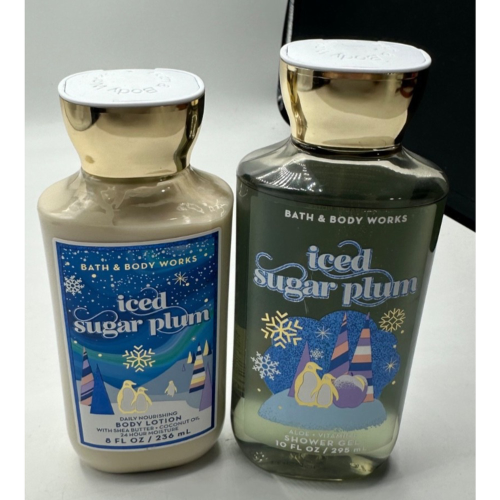 NEW Bath & Body Works Iced Sugar Plum Set Body Lotion Shower Gel Retired